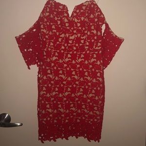 Red lace dress